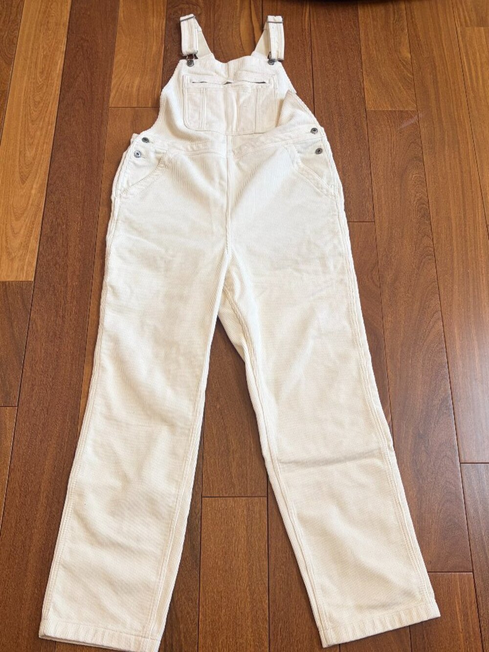 Duluth Trading women's cozy corduroy straight leg bib overalls